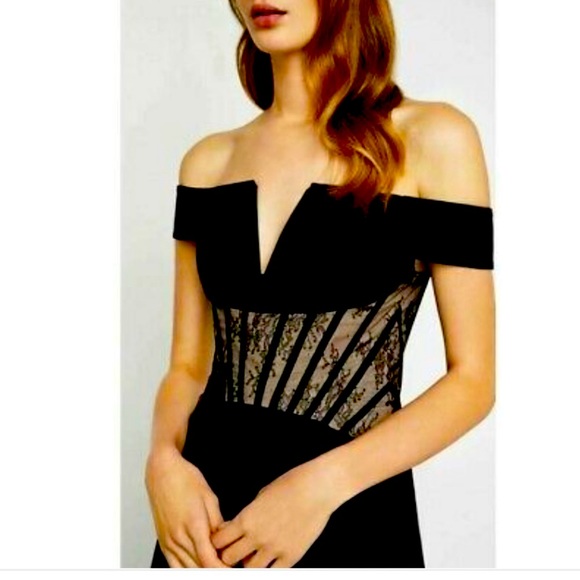 BCBG! Dress Gown Prom Formal Gala Long Black - Picture 2 of 8